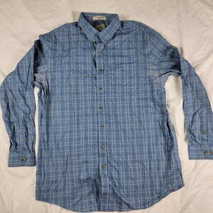 LL Bean Mens XL Tall Blue Plaid Button Down Long Sleeve Shirt Casual Outdoors